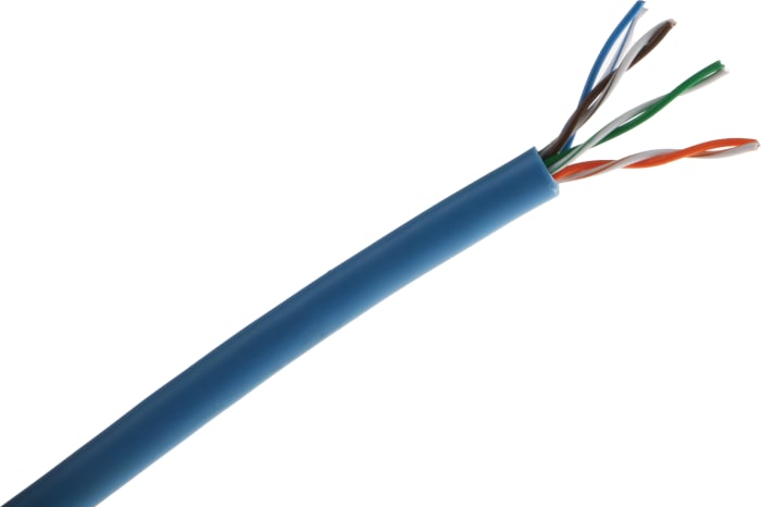 RS PRO Cat5 Ethernet Cable, U/UTP, Blue PVC Sheath, 50m