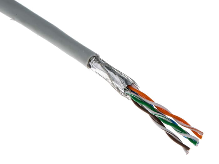 RS PRO, 305 m Cat5e Ethernet Cable, Grey Polyvinyl Chloride Sheath, S/UTP