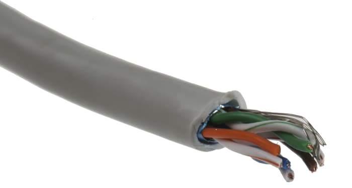 RS PRO, 100m Cat5e, Grey, F/UTP Shielded, Unterminated PVC Sheath