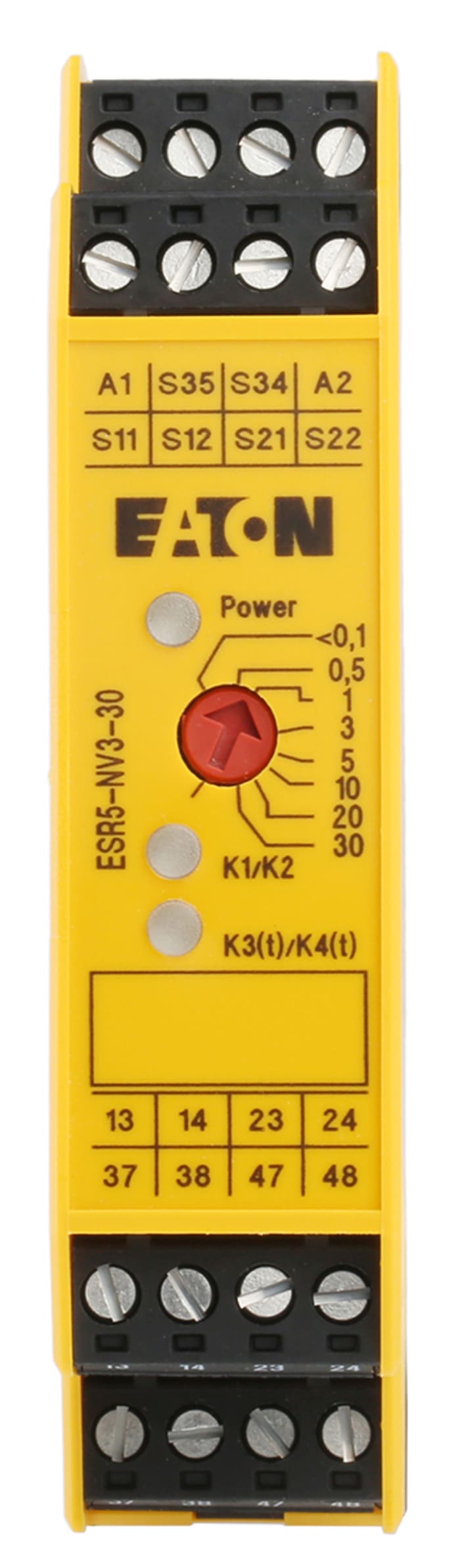 Eaton Electronic Safety Relays ESR5 Time Delay Safety Relay, 24V dc, Dual-Channel, 2 Safety Contacts