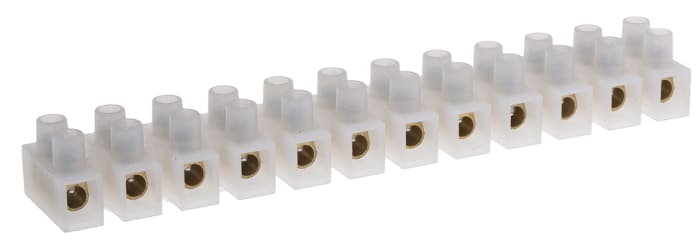 RS PRO Non-Fused Terminal Block, 12-Way, 10 → 57A, 8 AWG Wire, Screw Down Termination