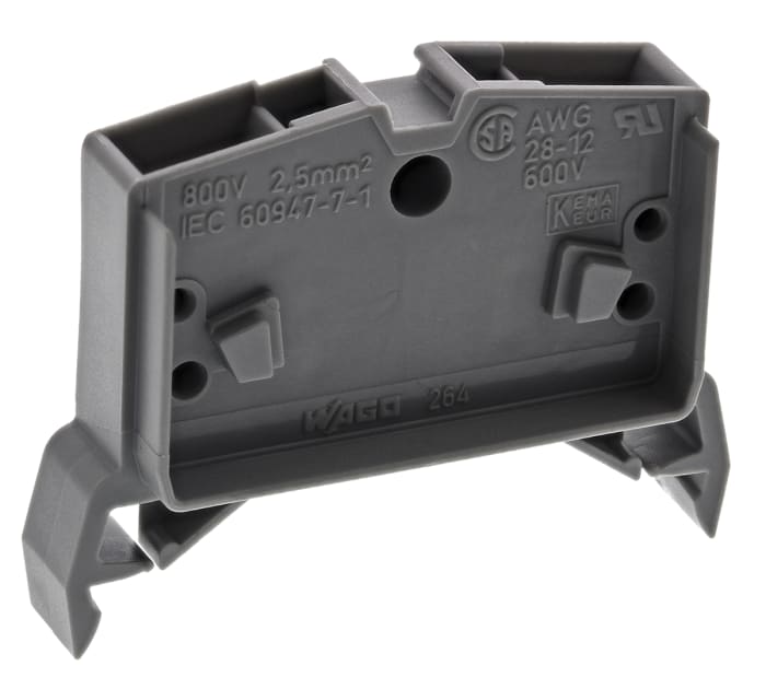 WAGO 264-711 264 Series Grey, 2.5mm², Single-Level, Cage Clamp Termination