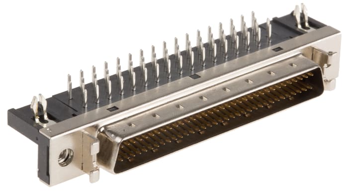 MH Connectors, SCSI Male 68 Pin Right Angle Through Hole SCSI Connector 2.54mm Pitch, Solder