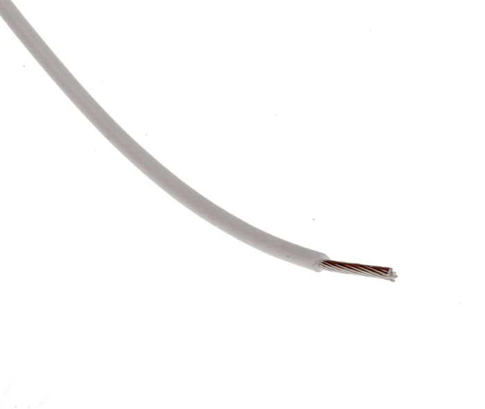 RS PRO White 0.33 mm² Hook Up Wire, 22 AWG, 19/0.15 mm, 100m, PTFE Insulation