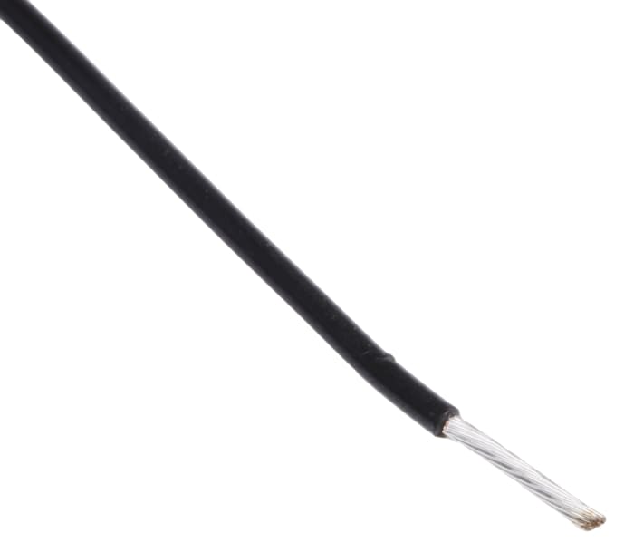 RS PRO Black 0.33 mm² Hook Up Wire, 20 AWG, 19/0.2 mm, 100m, PTFE Insulation