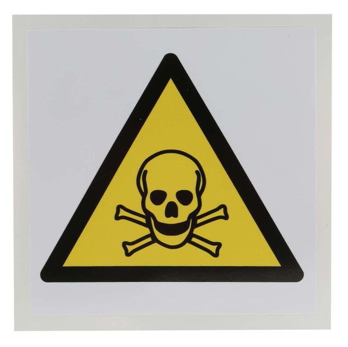 RS PRO Self-Adhesive Hazardous Substances Hazard Warning Sign