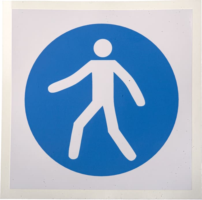 RS PRO Vinyl Mandatory Use This Walkway Sign With Pictogram Only Text