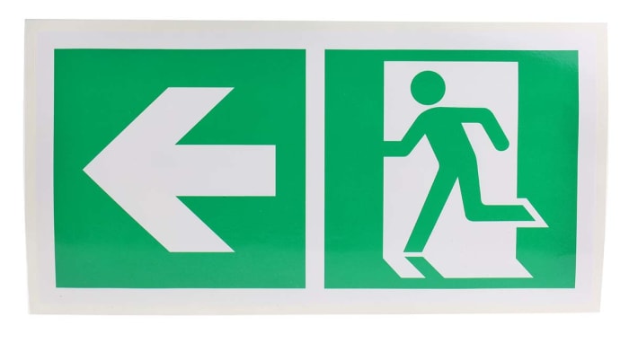 Vinyl Emergency Exit Left, With Pictogram Only, Non-Illuminated Emergency Exit Sign