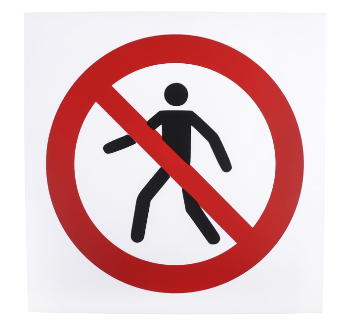 Plastic No Pedestrians Prohibition Sign, None