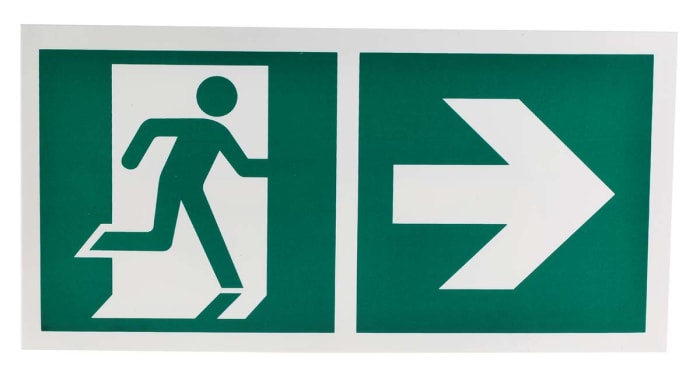 Plastic Emergency Exit Right, With Pictogram Only, Non-Illuminated Emergency Exit Sign