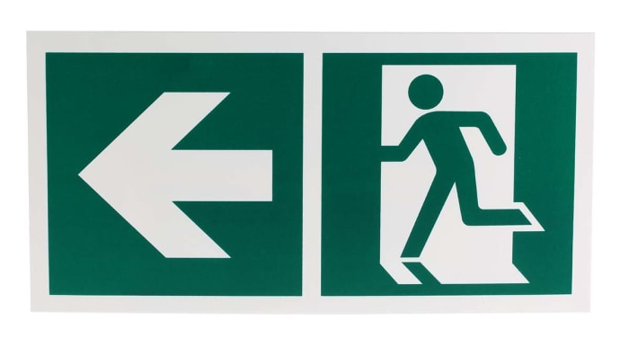 Plastic Emergency Exit Left, With Pictogram Only, Non-Illuminated Emergency Exit Sign