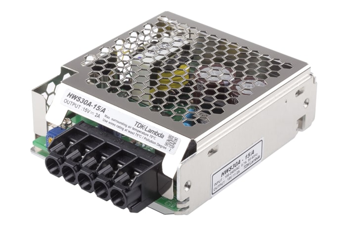 TDK-Lambda Switching Power Supply, HWS30A-15/A, 15V dc, 2A, 30W, 1 Output, 120 → 370 V dc, 85 → 265 V ac