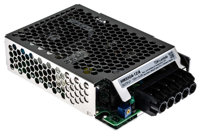TDK-Lambda Switching Power Supply, HWS50A-12/A, 12V dc, 4.3A, 50W, 1 Output, 120 → 370 V dc, 85 → 265 V