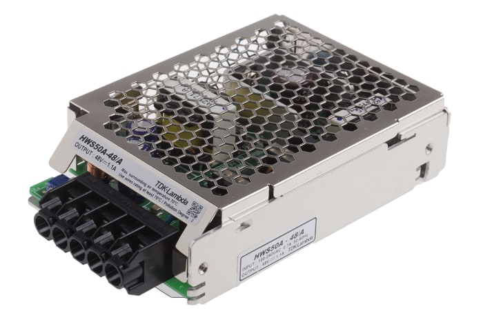 TDK-Lambda Switching Power Supply, HWS50A-48/A, 48V dc, 1.1A, 50W, 1 Output, 120 → 370 V dc, 85 → 265 V