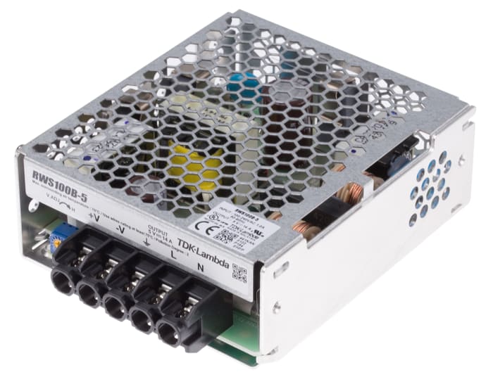 TDK-Lambda Switching Power Supply, RWS100B-5, 5V dc, 14A, 70W, 1 Output, 120 → 370 V dc, 85 → 265 V ac