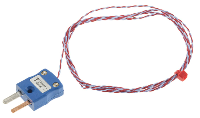 RS PRO RS170/0816 Type T Exposed Junction Thermocouple 1 m Length, → 250 °C Max