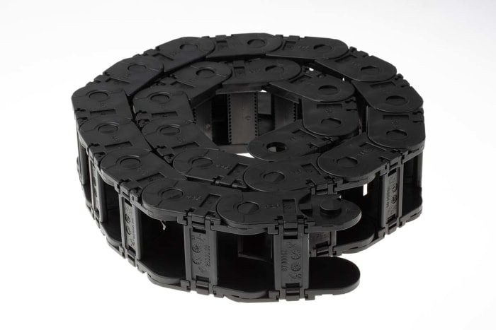 Igus 2500, e-chain Black Cable Chain - Flexible Slot, W54 mm x D35mm, L1m, 55 mm Min. Bend Radius, Igumid GLW