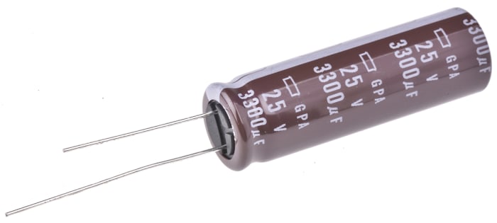 Nippon Chemi-Con 3300μF Electrolytic Capacitor 25V dc, Through Hole - EGPA250ELL332MK40S