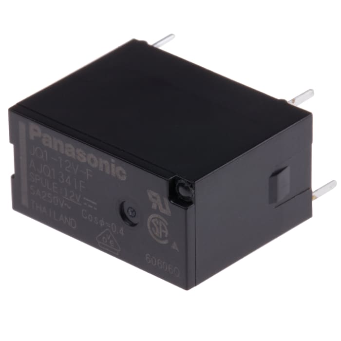 Relé de potencia sin enclavamiento Panasonic de 1 polo, SPDT, bobina 12V dc, 5A, Montaje en PCB