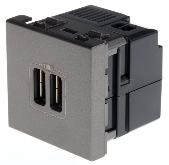 Conector hembra USB Legrand, Plástico, sin interruptor Interior, 2.4A, IP40 5 V