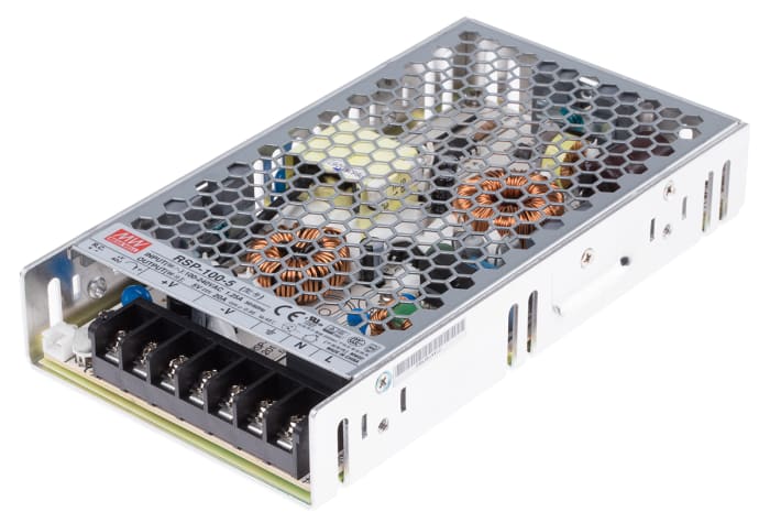 MEAN WELL Switching Power Supply, RSP-100-5RS, 5V dc, 20A, 100W, 1 Output, 120 → 370 V dc, 85 → 264 V ac
