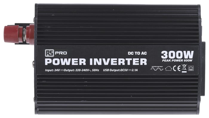 RS PRO Modified Sine Wave 300W Power Inverter, 24V dc Input