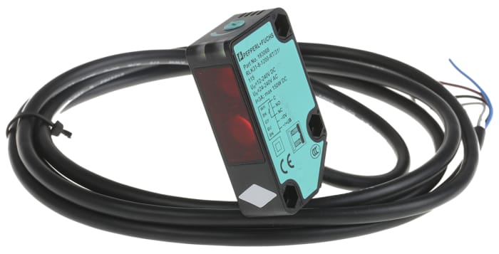 Pepperl + Fuchs Diffuse Photoelectric Sensor, Block Sensor, 1.2 m Detection Range