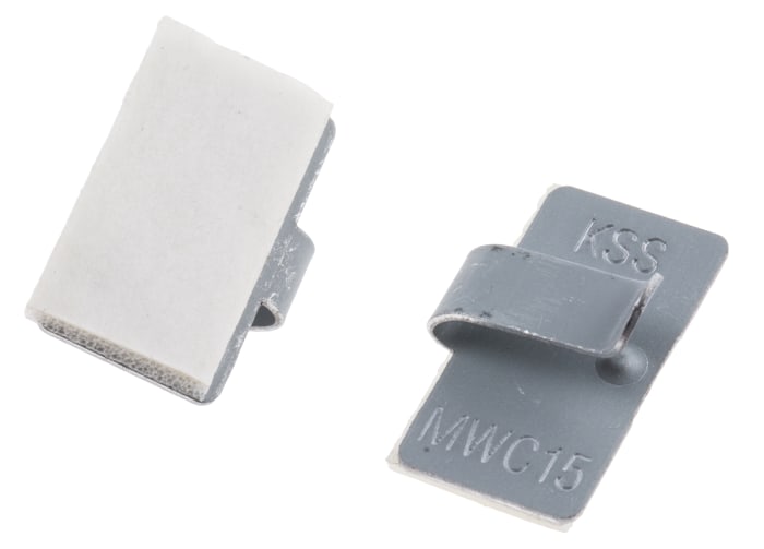 RS PRO Metal, Klips, Yapışkanlı, Beyaz, 19,4 x 10 x 0,5mm