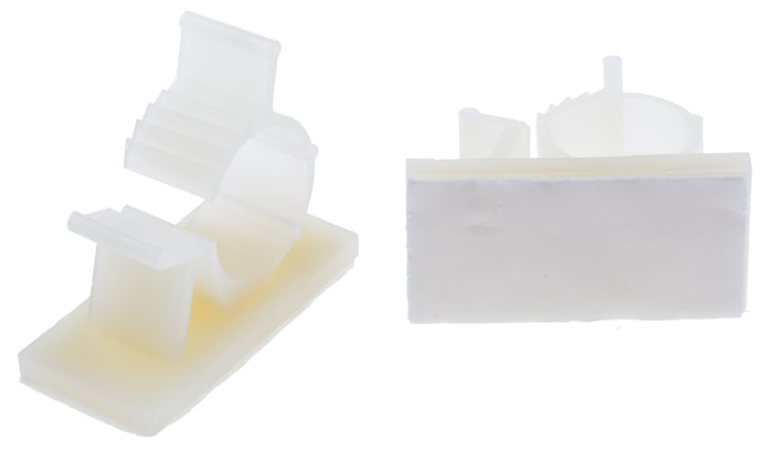 RS PRO White Polyamide 66 Cable Clamp, 15.4 mm Max. Bundle Push-in 37 mm 18.4mm 31.8 mm