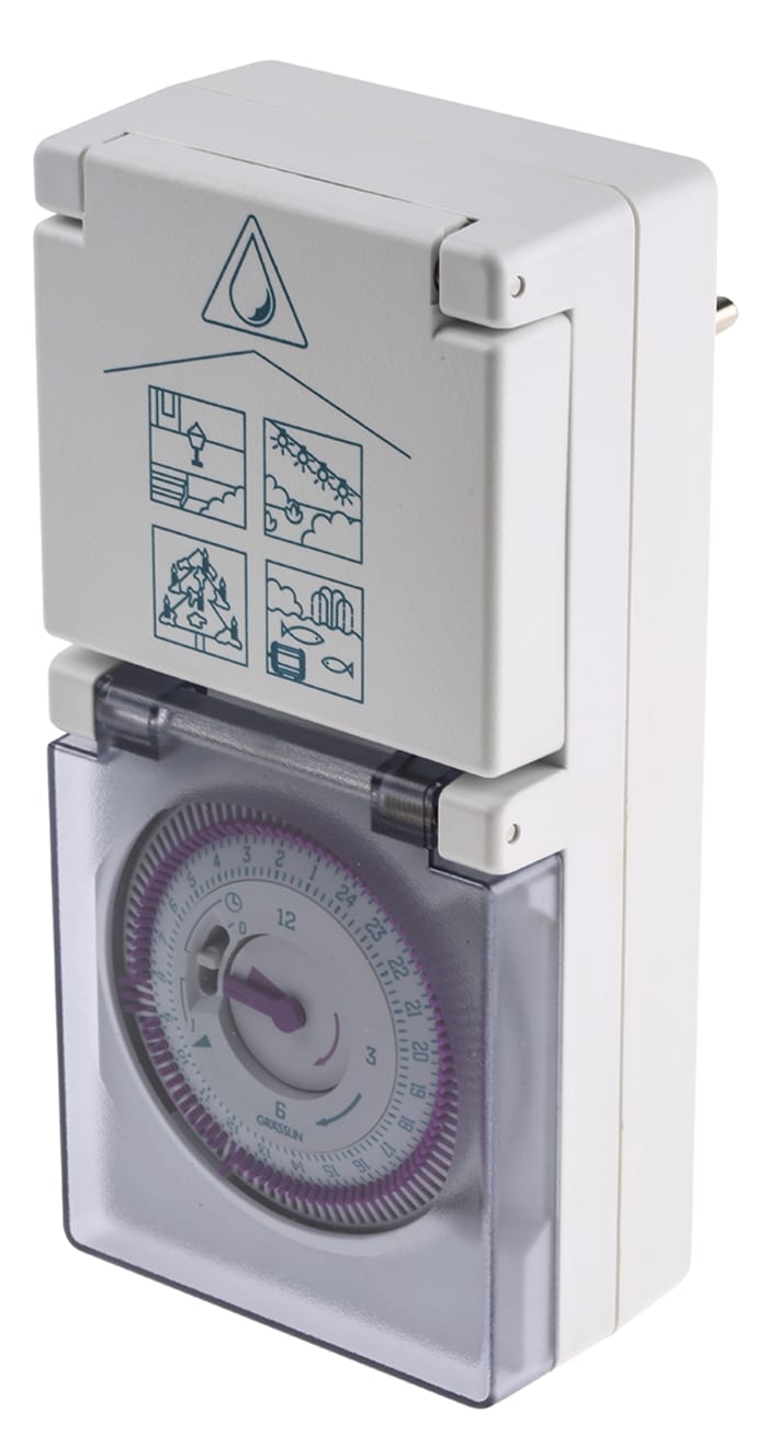 Grasslin Analogue Timer Switch Schuko 230 V ac