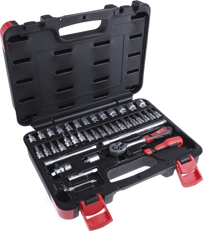 RS PRO 43-Piece Metric 1/4 in Standard Socket/Bit Set with Ratchet