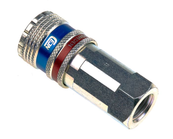 CEJN Brass, Steel Female Pneumatic Quick Connect Coupling, G 1/4 Female Threaded