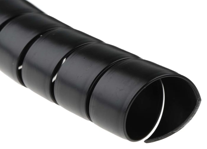 Gaine de câble spiralée HellermannTyton, Ø 30mm → 34mm, Ø interne 30mm, Noir, en PP