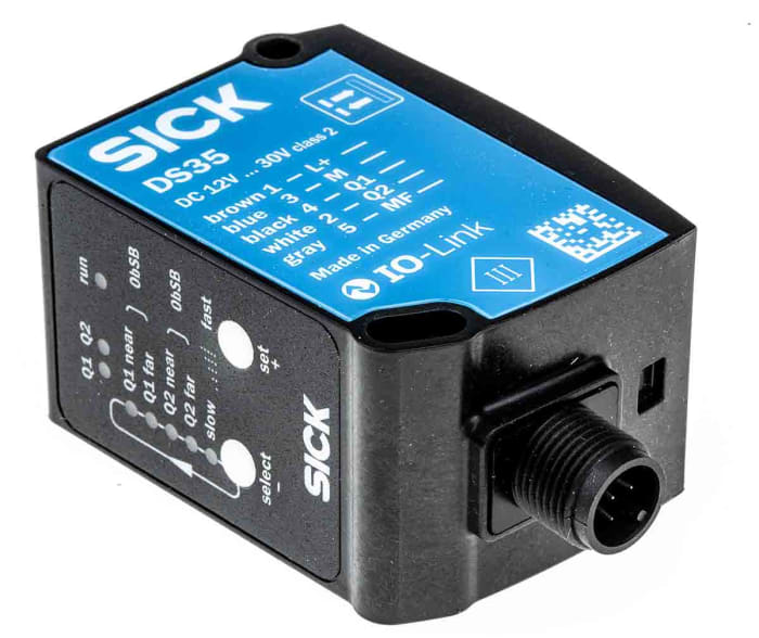 Sensor de distancia rectangular SICK, Sistema Supresión de Fondo, alcance 50 mm → 3,1 m, salida PNP/NPN,