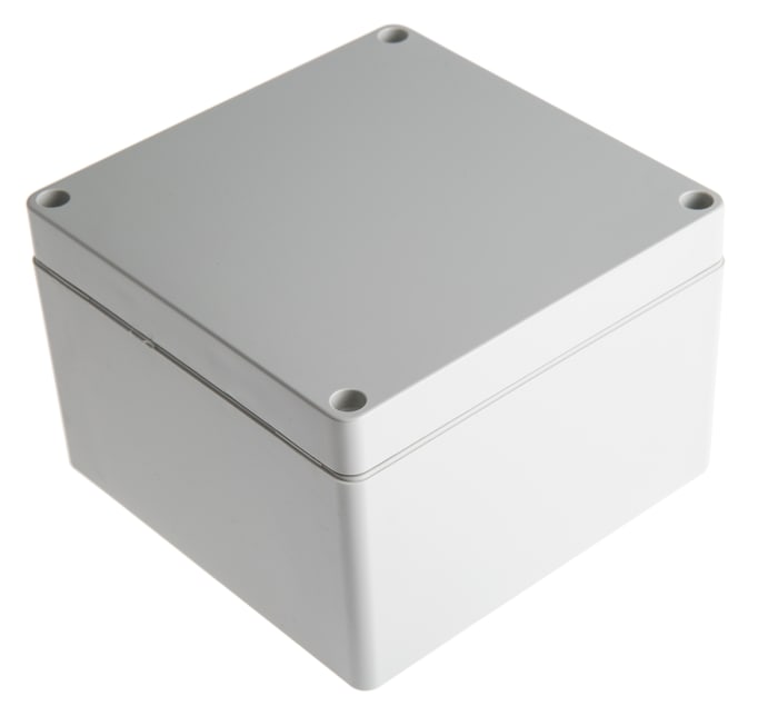 Hammond 1554 Series Grey ABS Enclosure, IP66, Grey Lid, 120 x 120 x 80.5mm