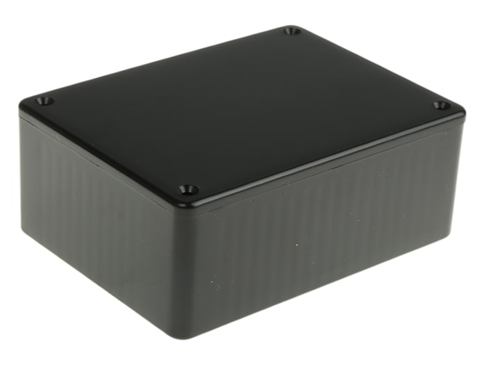 Hammond 1591 Series Black ABS Enclosure, IP54, Black Lid, 110.1 x 82.2 x 44mm
