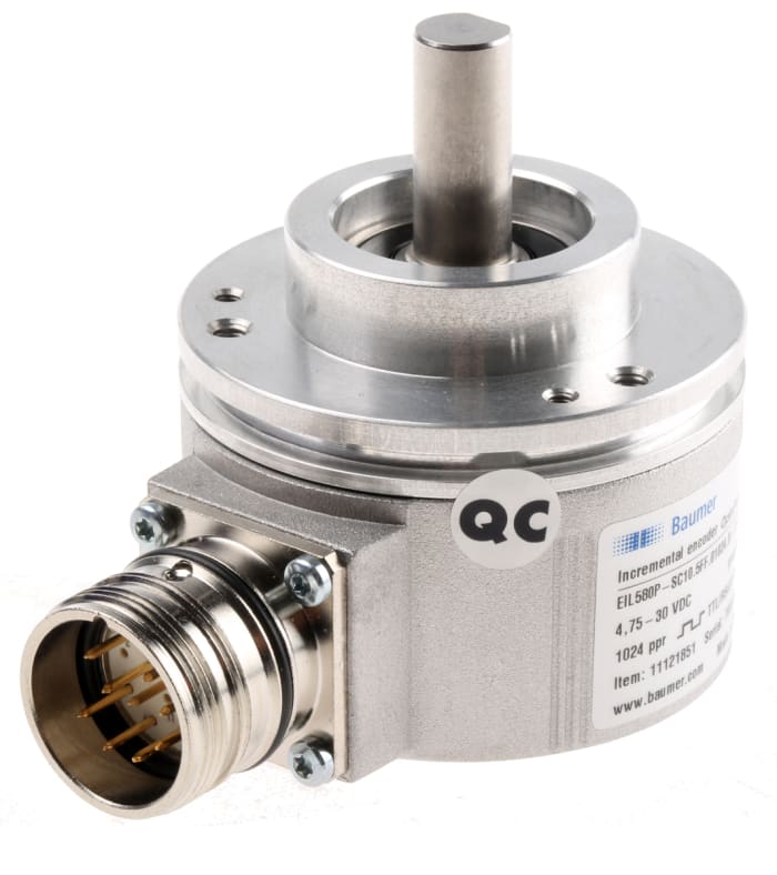 Baumer EIL580P Series Optical Incremental Encoder, 1 → 65536 ppr, TTL/HTL Signal, Solid Type, 10mm Shaft