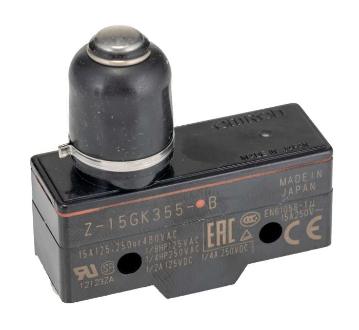 Omron Coil Spring Microswitch, 1CO, IP00, SPDT, 480V ac Max, 15A Max