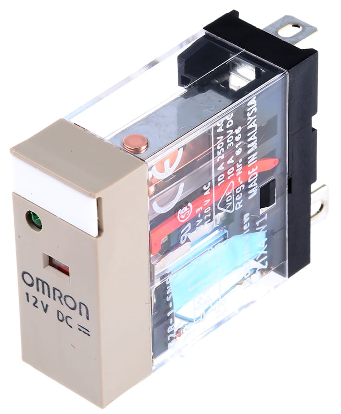 Relé de potencia sin enclavamiento Omron G2R de 1 polo, SPDT, bobina 12V dc, 10A, enchufable