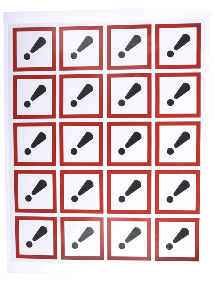 Pegatina de seguridad RS PRO, autoadhesiva de Vinilo polimérico gloss, Negro, Rojo, Blanco