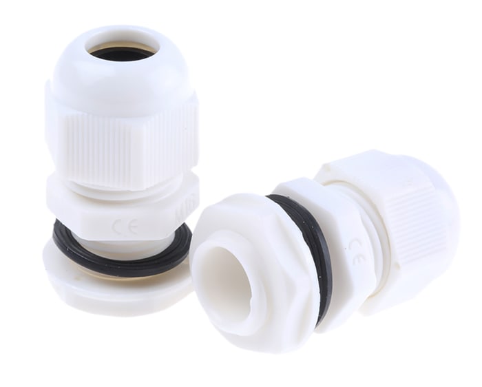 HellermannTyton NGM Series White Nylon Cable Gland, M16 Thread, 5mm min., 10mm max., IP68