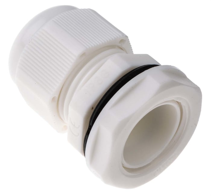 HellermannTyton NGM Series White Nylon Cable Gland, M20 Thread, 6mm min., 12mm max., IP68