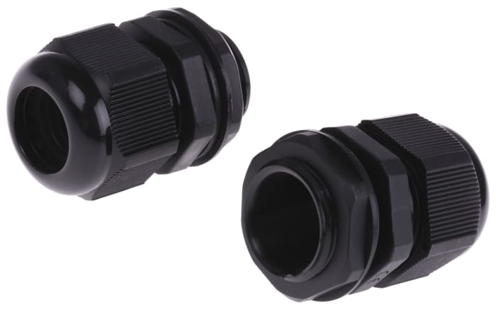 HellermannTyton NGM Series Black Nylon Cable Gland, M25 Thread, 13mm min., 18mm max., IP68