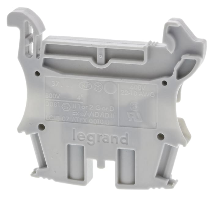 Bloc de jonction rail DIN Legrand Viking 3, A visser, Gris