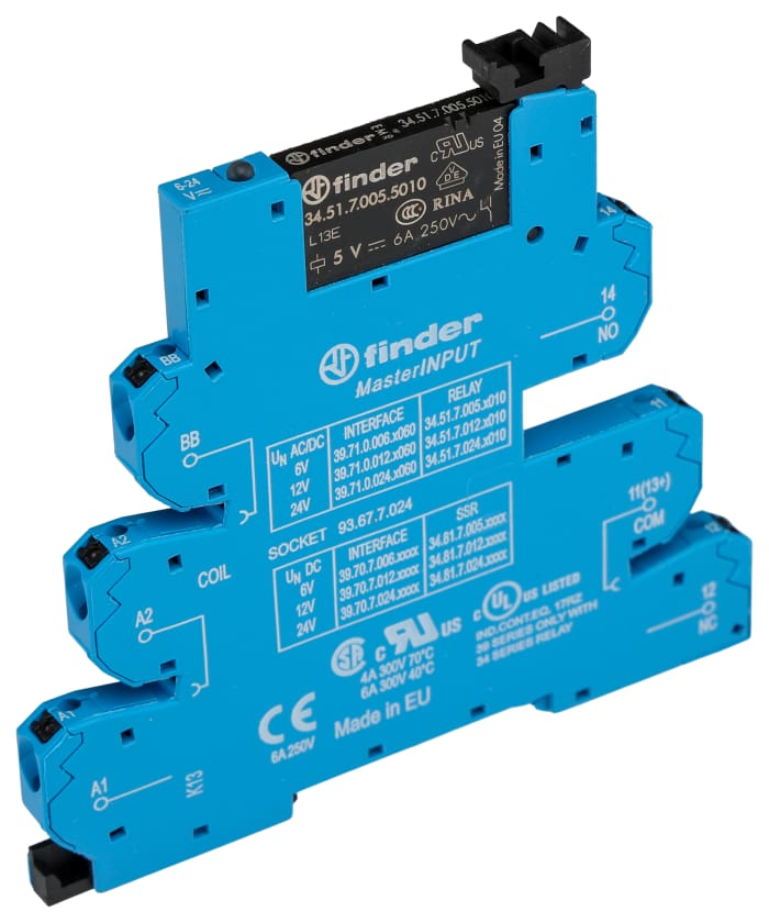 39.71.0.006.5060 Finder | Finder 39 Series Interface Relay, DIN Rail ...