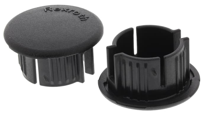 Bosch Rexroth Siyah Poliamit Yuvarlak Profil Kapağı, 28mm Profiller İçin