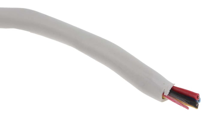 Cable de control RS PRO de 4 núcleos, 0,19 mm², Ø ext. 3.5mm, long. 100m, 50 V, 1 A per core, funda de PVC