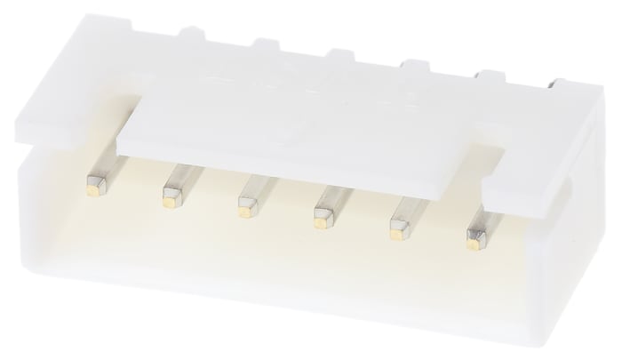 JST XH Series Straight Through Hole PCB Header, 6 Contact(s), 2.5mm Pitch, 1 Row(s), Shrouded