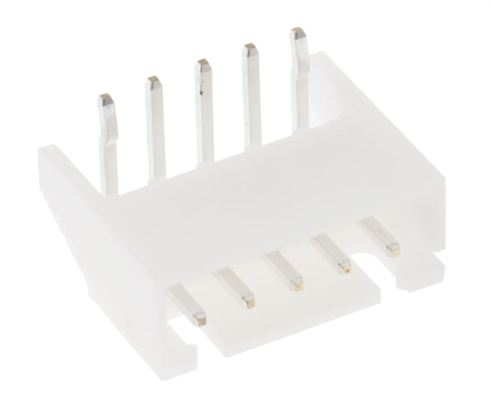 JST XH Series Right Angle Through Hole PCB Header, 5 Contact(s), 2.5mm Pitch, 1 Row(s), Shrouded