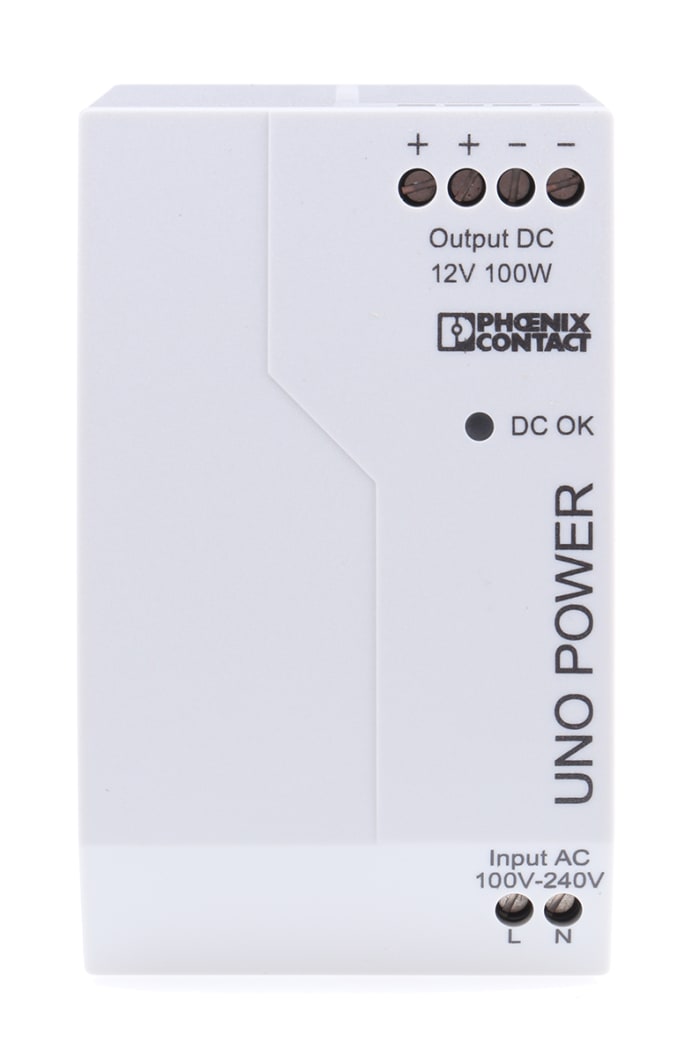 Alimentation pour rail DIN Phoenix Contact, série UNO-PS/1AC/12DC/100W, 12V c.c.out 8.3A, 100W